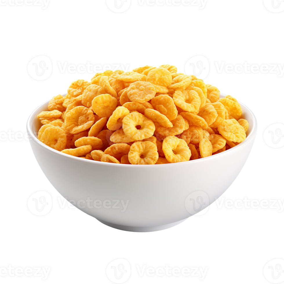 Bowl of Cornflakes isolated on transparent background png