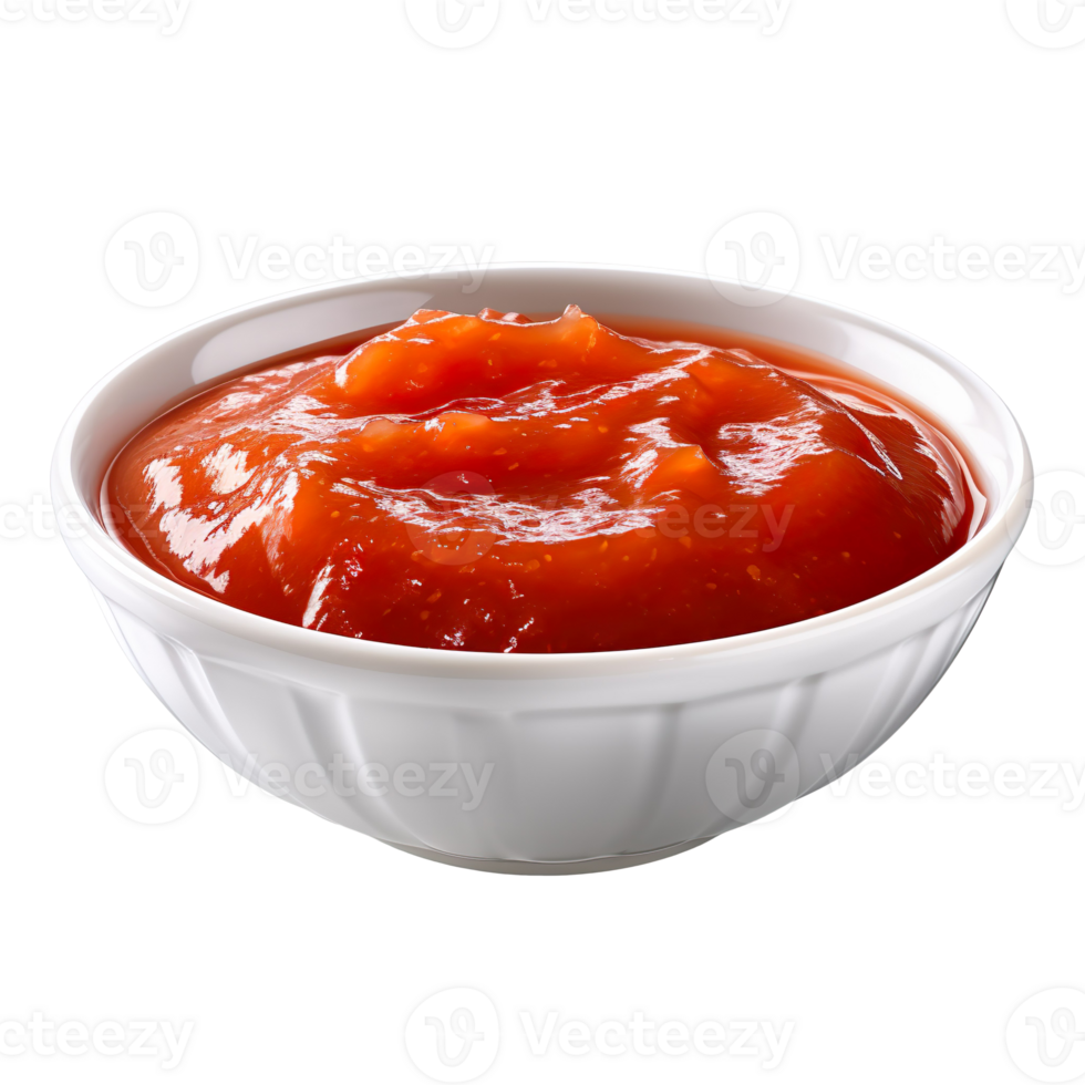 Bowl of chilli sauce isolated on transparent background png