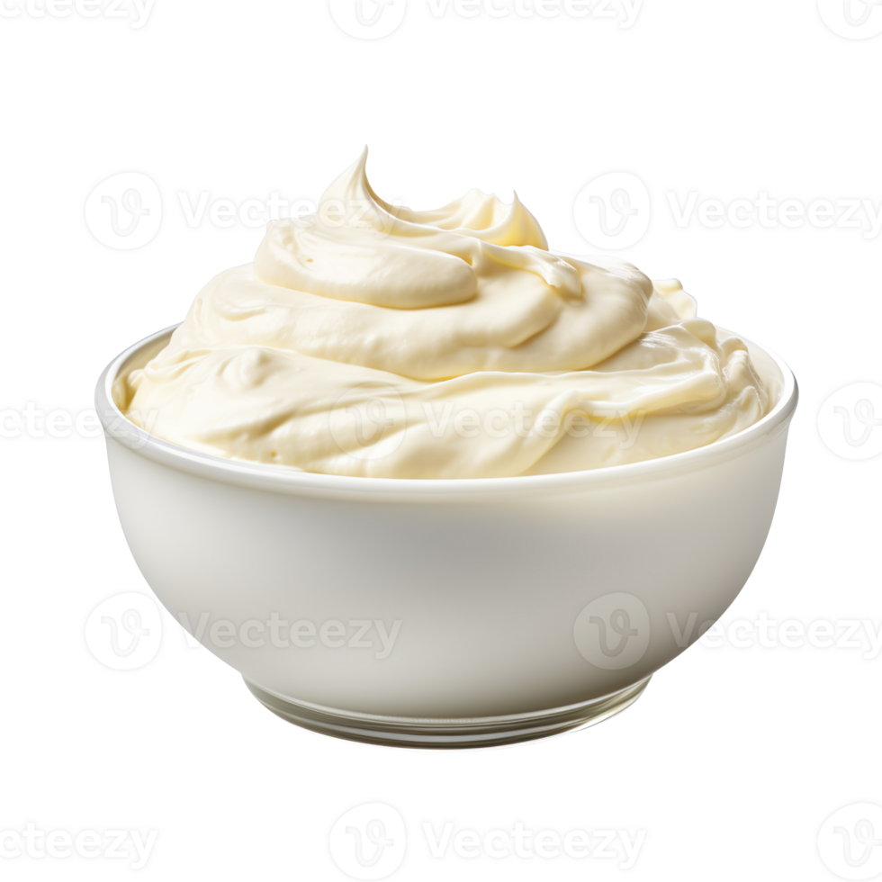 bowl of cream cheese isolated on transparent background png