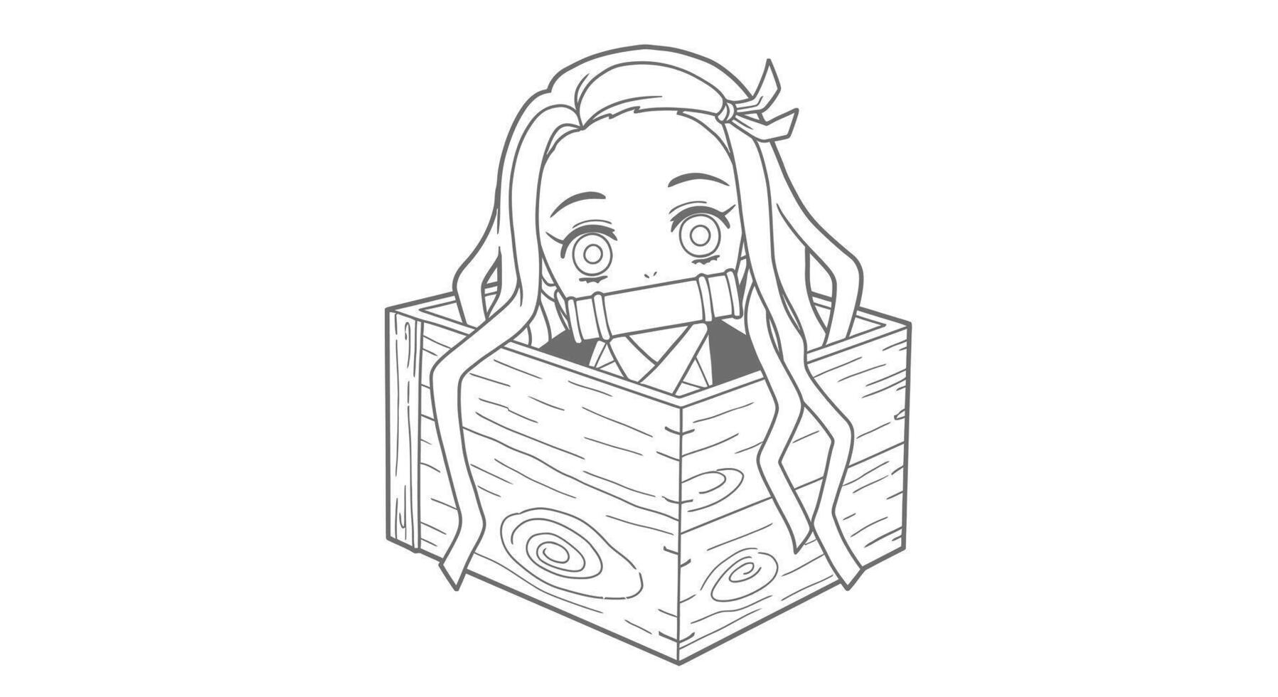 A cartoon girl with long hair in a box vector