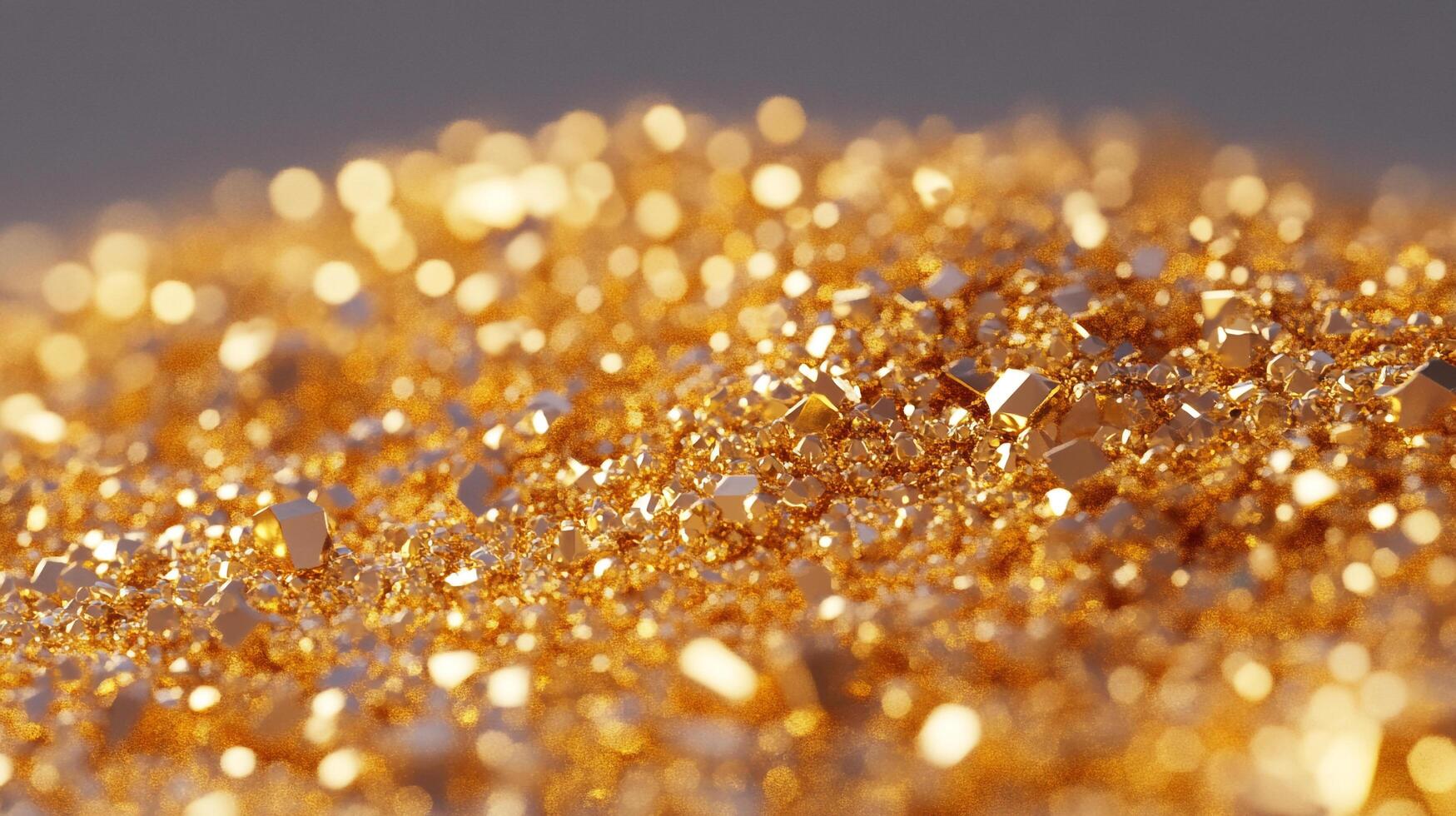 This dazzling image captures golden sparkling crystals radiating light, symbolizing luxury and abundance in an enchanting array of shimmering textures. photo