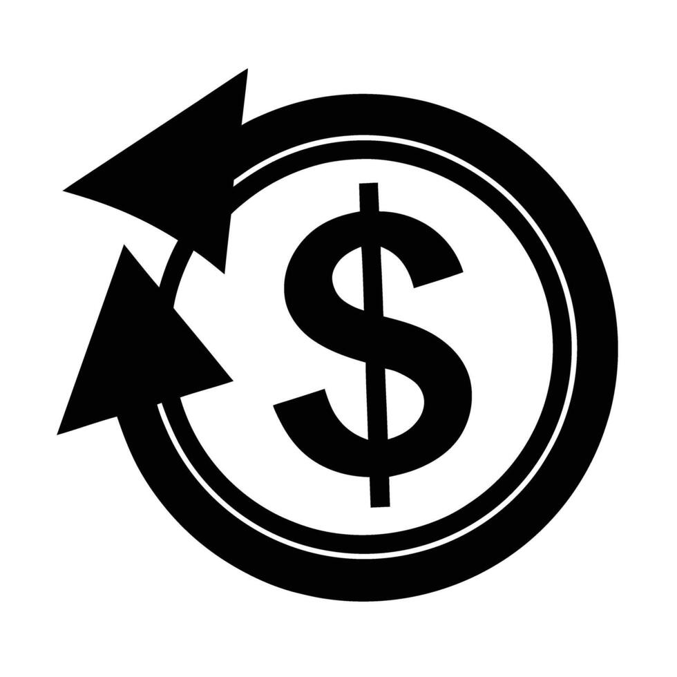 Brilliant arrow circling dollar sign silhouette inspiring modern financial success vector