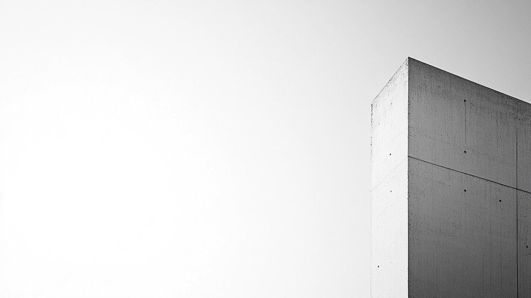 A minimalist image showcasing a stark concrete wall juxtaposed against a bright white background, emphasizing themes of modern architecture and simplicity in design. photo
