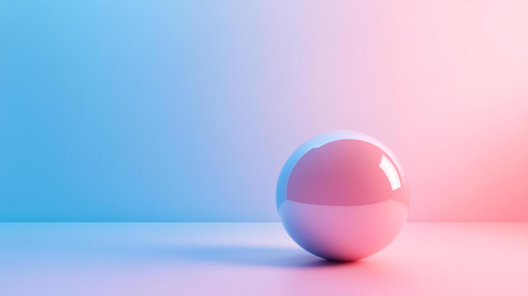 A stylish minimalist design showcases a glossy sphere set against a gradient background, perfect for modern, abstract, and creative design projects. photo