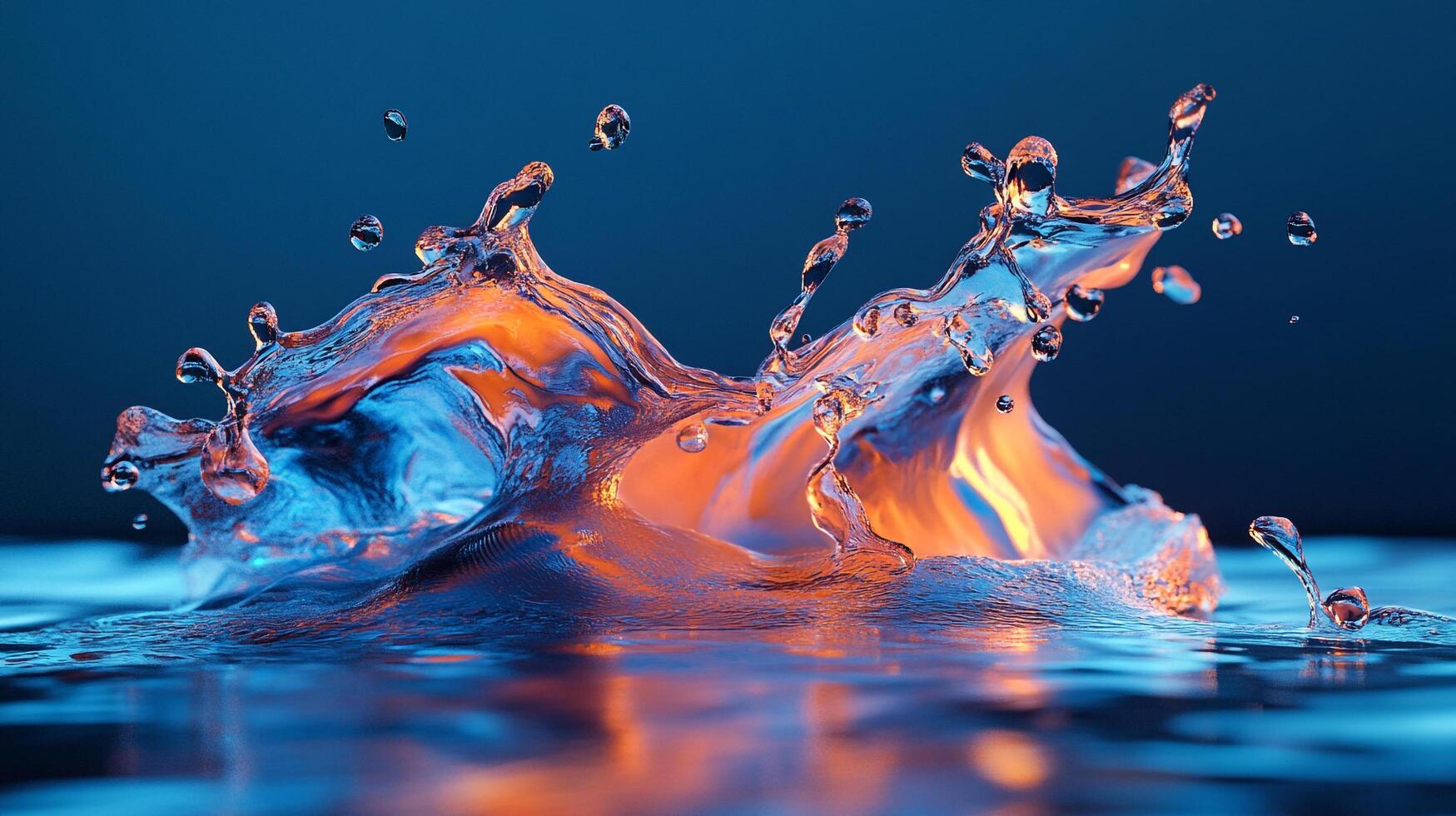 A dynamic splash of water radiates vibrant colors, showcasing the fluidity and power of water while capturing a moment that feels alive and energetic. photo