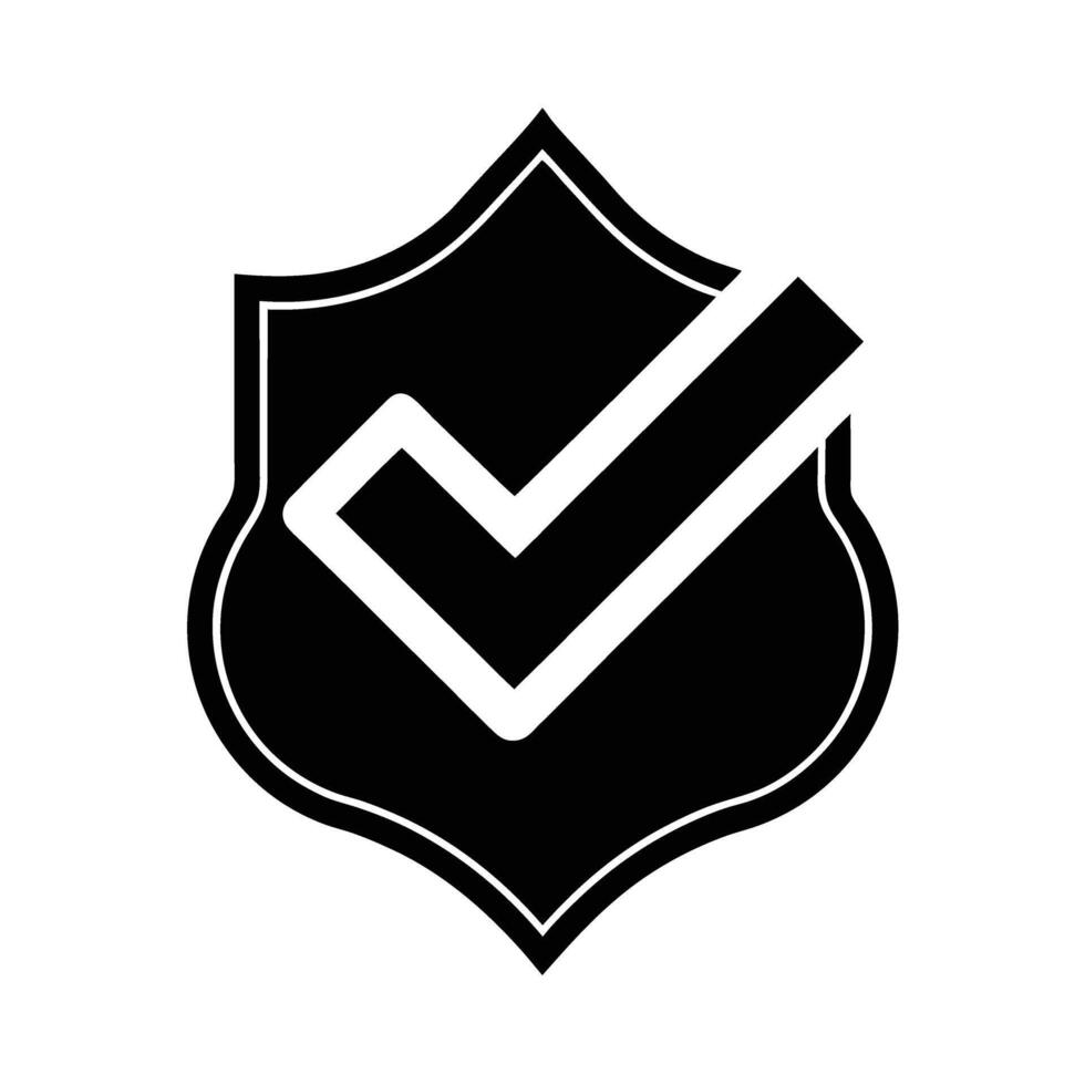 Business loan approval checkmark silhouette flat on white for verified financial clearance vector