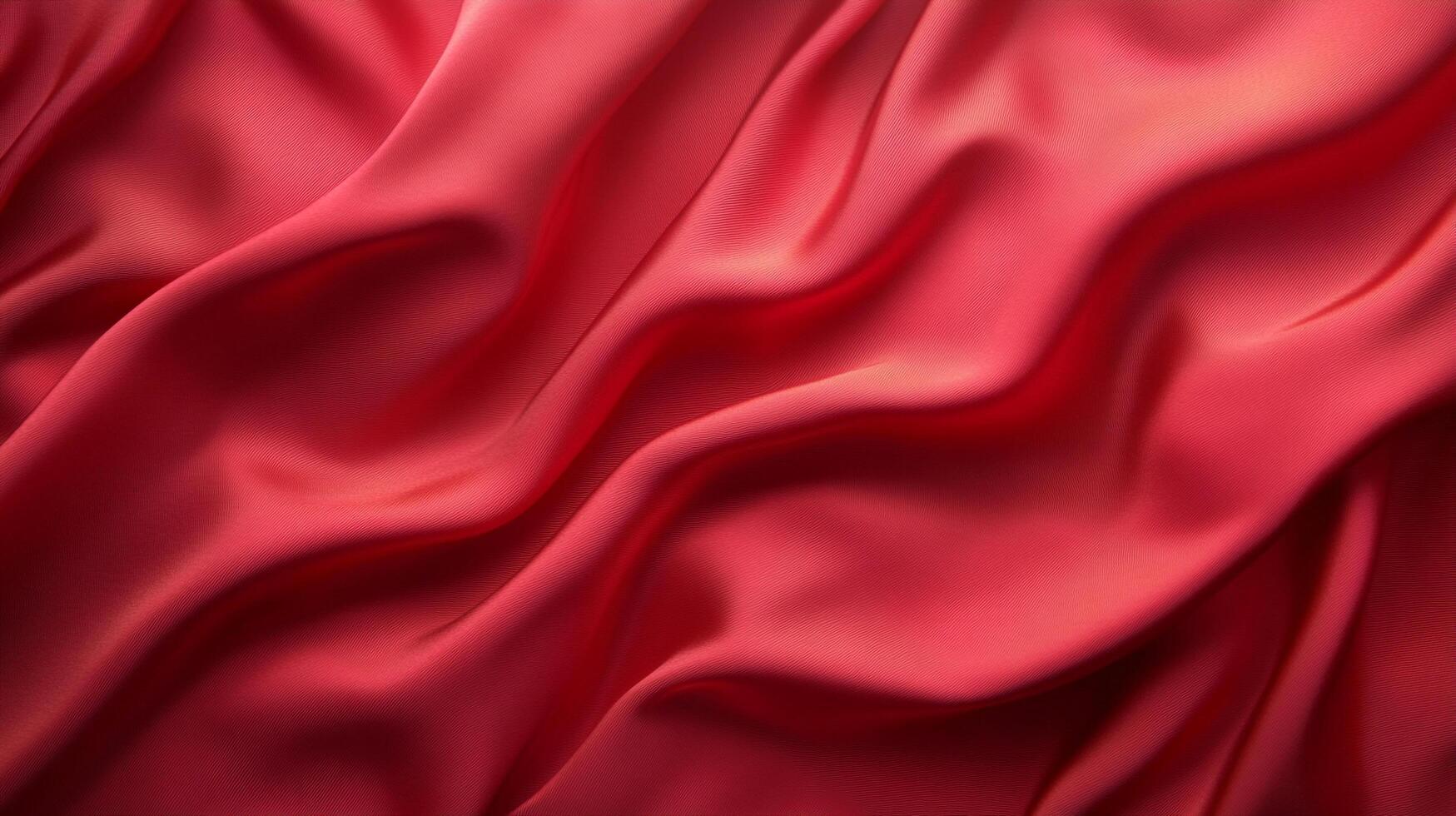 A visually rich image of flowing red satin fabric, elegantly draped to highlight its texture, color, and the luxurious feel of fine textiles. photo