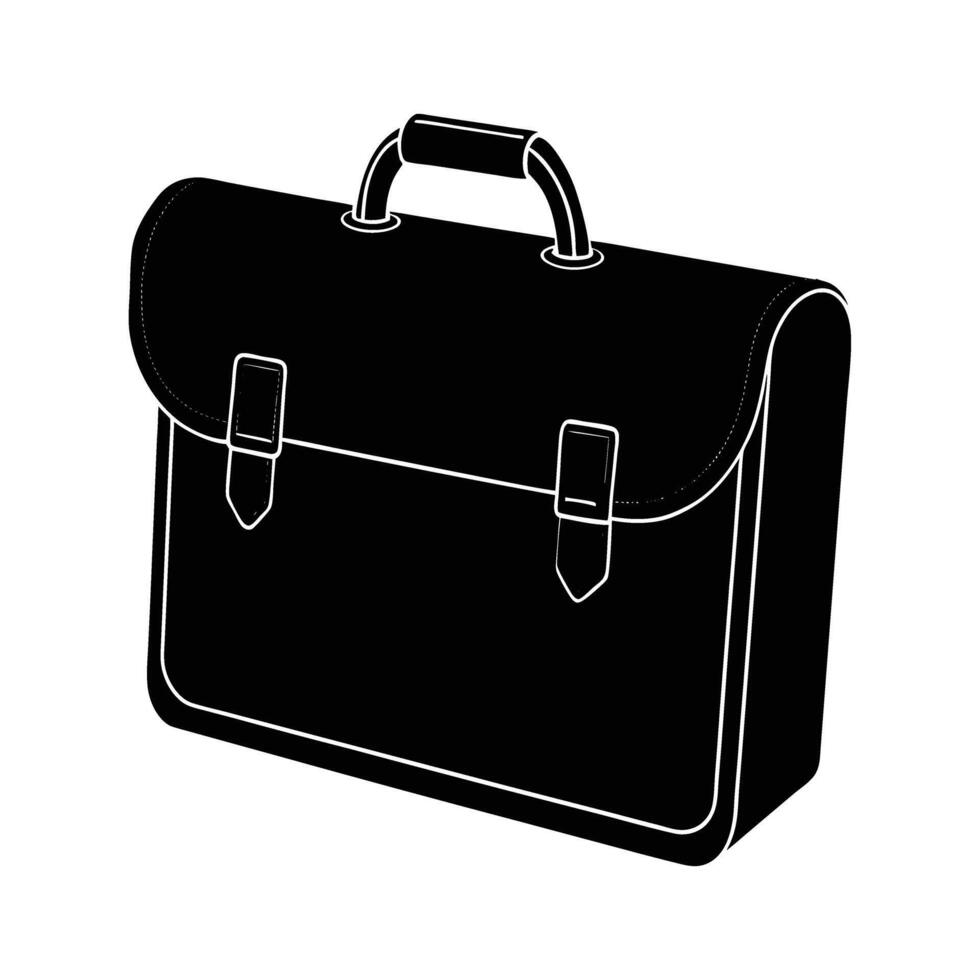 Modern briefcase silhouette on white background conveying corporate travel efficiency vector