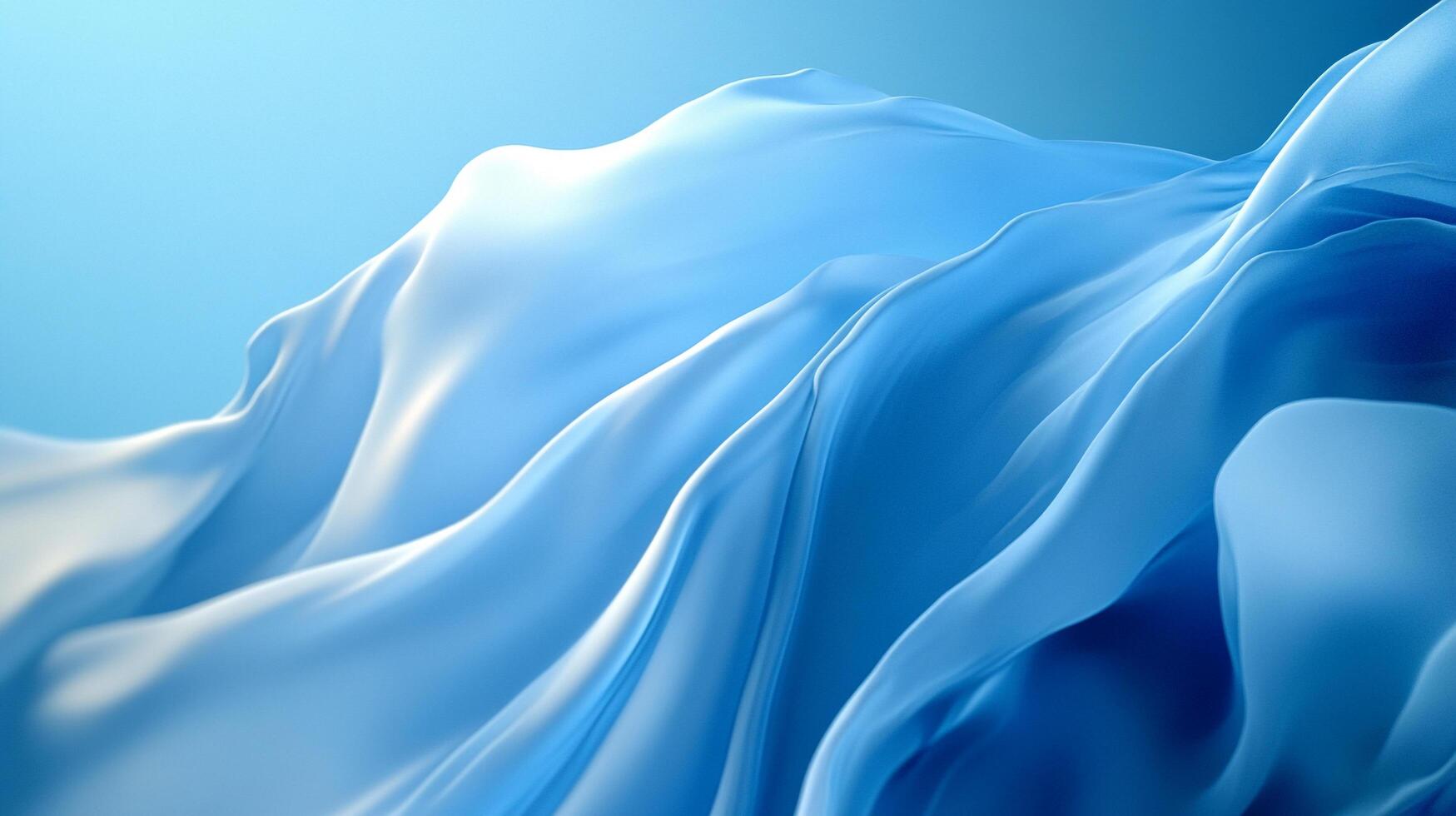 This image displays serene flowing blue waves that evoke tranquility and calmness, presenting a harmonious blend of light and texture in an abstract form. photo