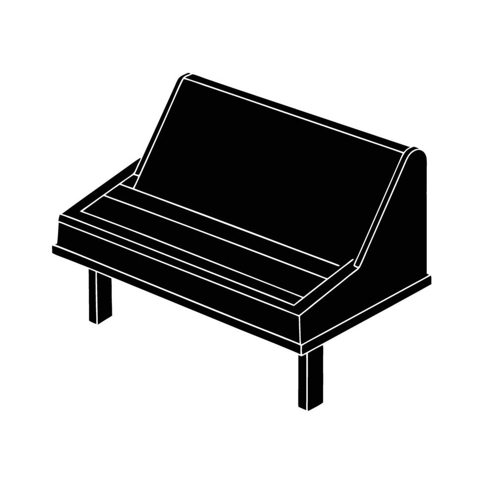 Business desk tray silhouette on white background for organized workspace efficiency vector