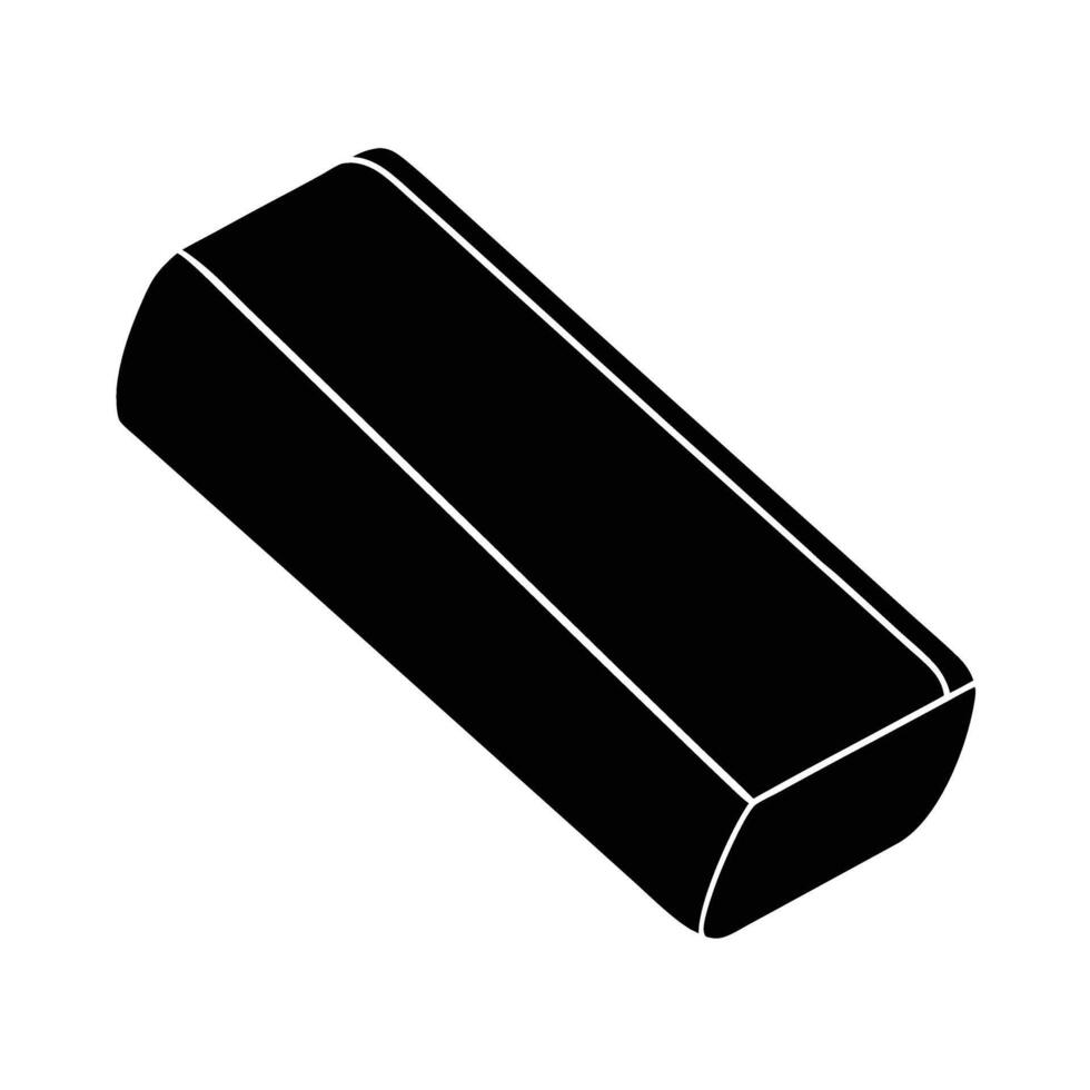 Sleek eraser silhouette on white background for precise document editing vector