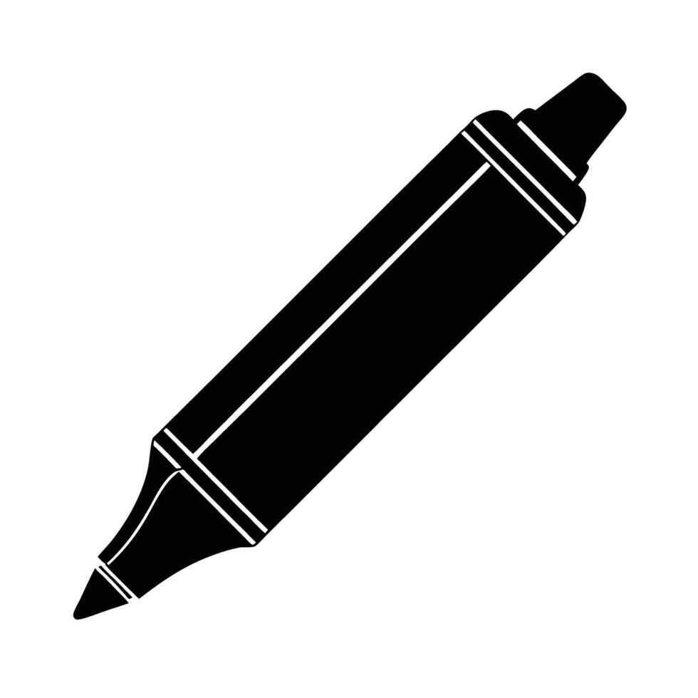 Business highlighter pen silhouette on white background for document annotation vector