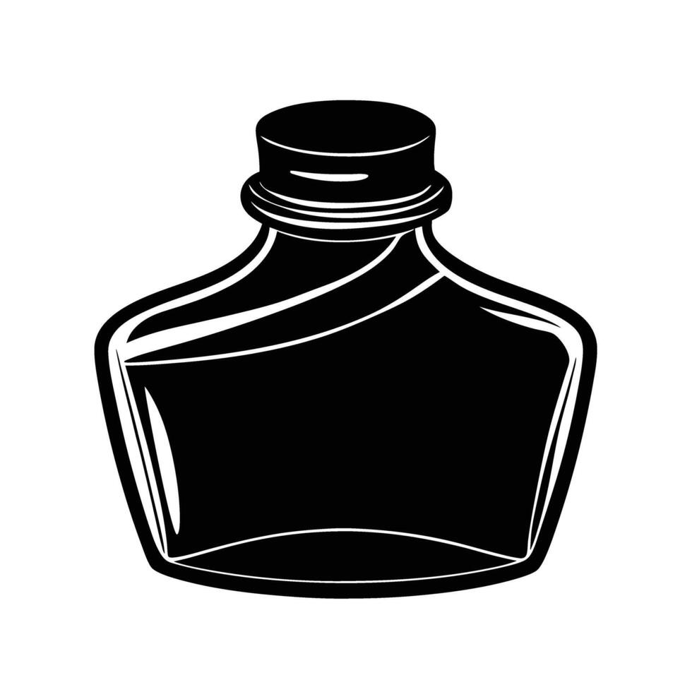 Business ink bottle silhouette on white background for creative document drafting vector