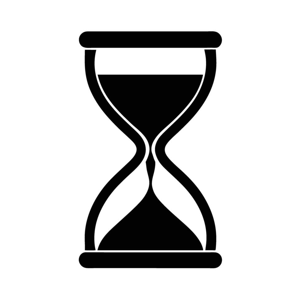 Dynamic hourglass silhouette on white background for efficient time tracking vector