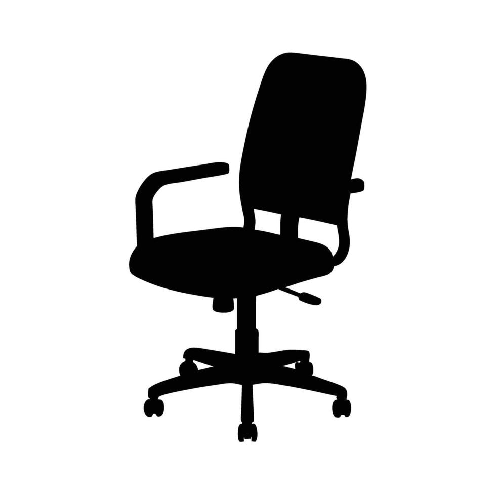 Office chair silhouette for ergonomic seating in business vector