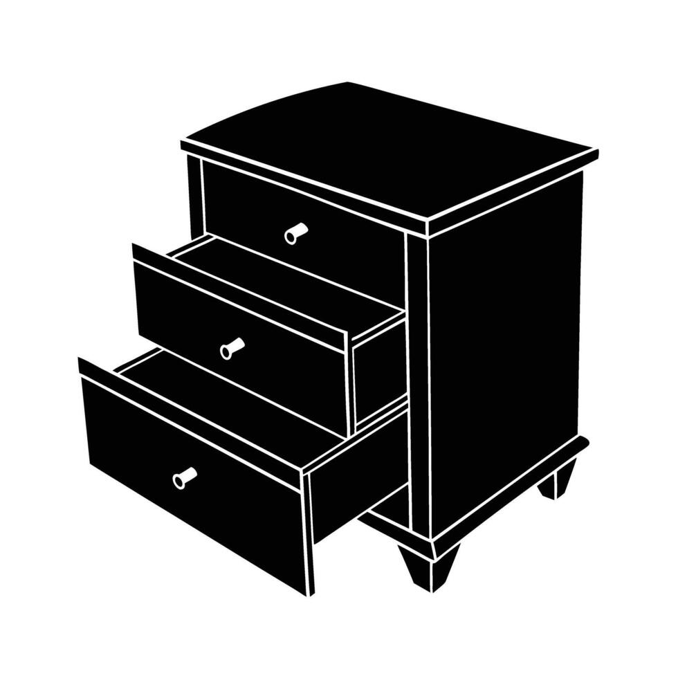 Alternate open drawer icon for easy file retrieval vector