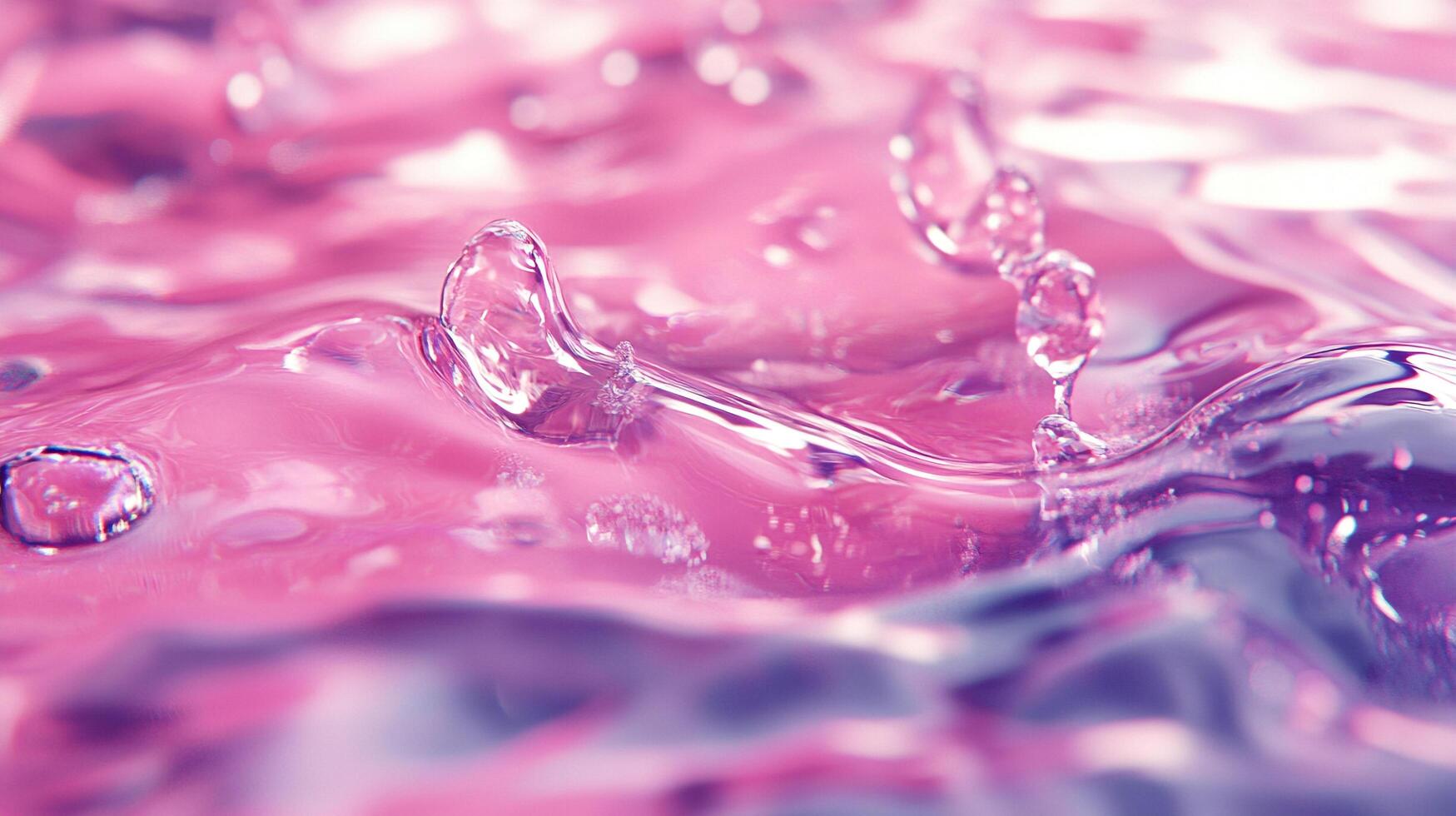 This vibrant image captures a dynamic splash of pink water droplets, highlighting the fluidity and elegance of water, inviting viewer engagement and emotion. photo