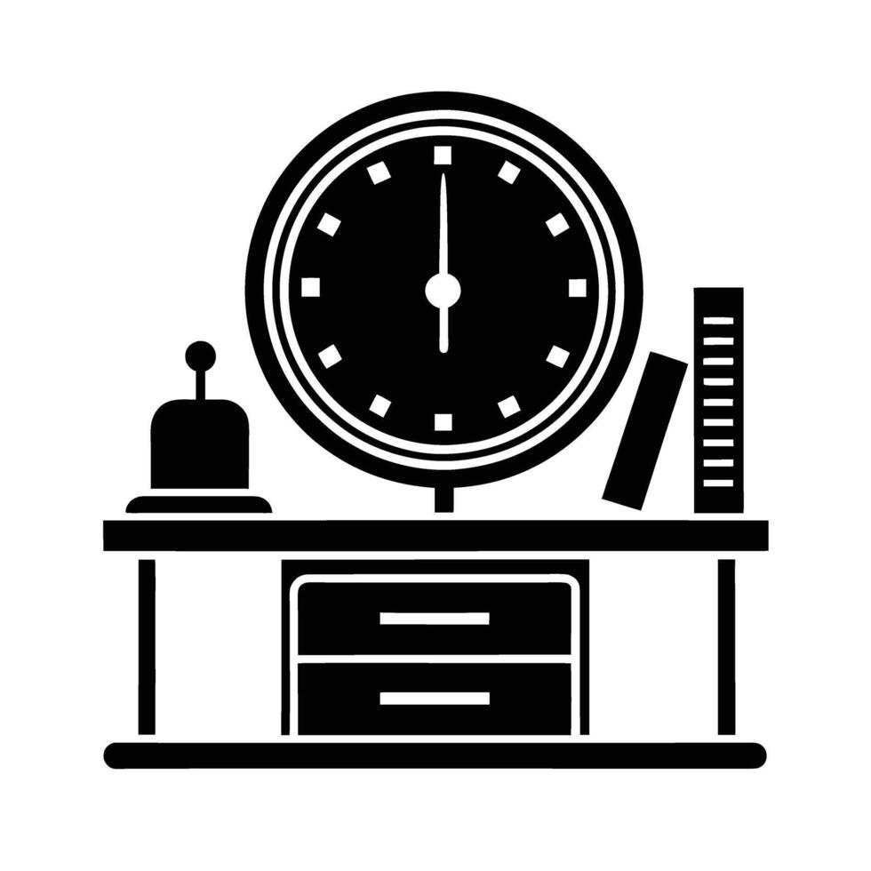 Modern desk clock displaying office hours for punctual business operations vector