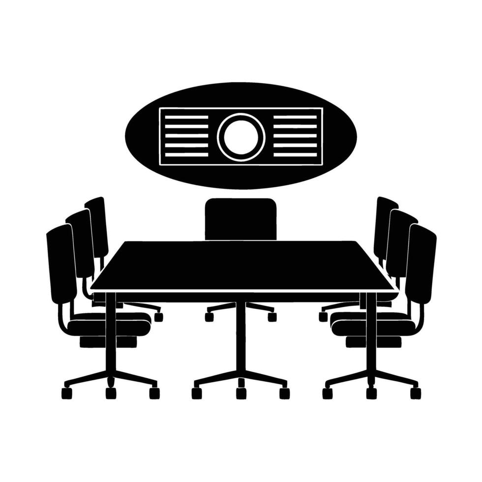 Alternate boardroom icon with projector for effective team presentations vector