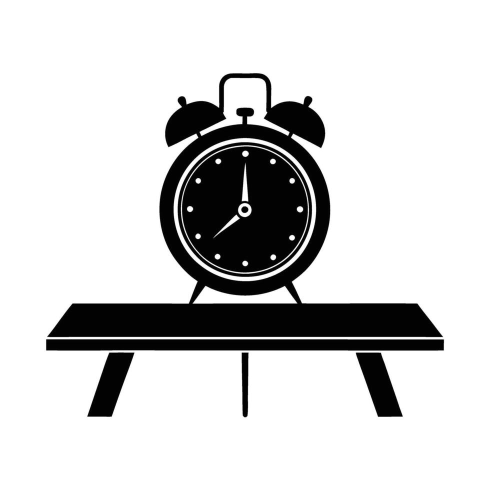 Timely classic alarm clock on conference table for meeting punctuality vector
