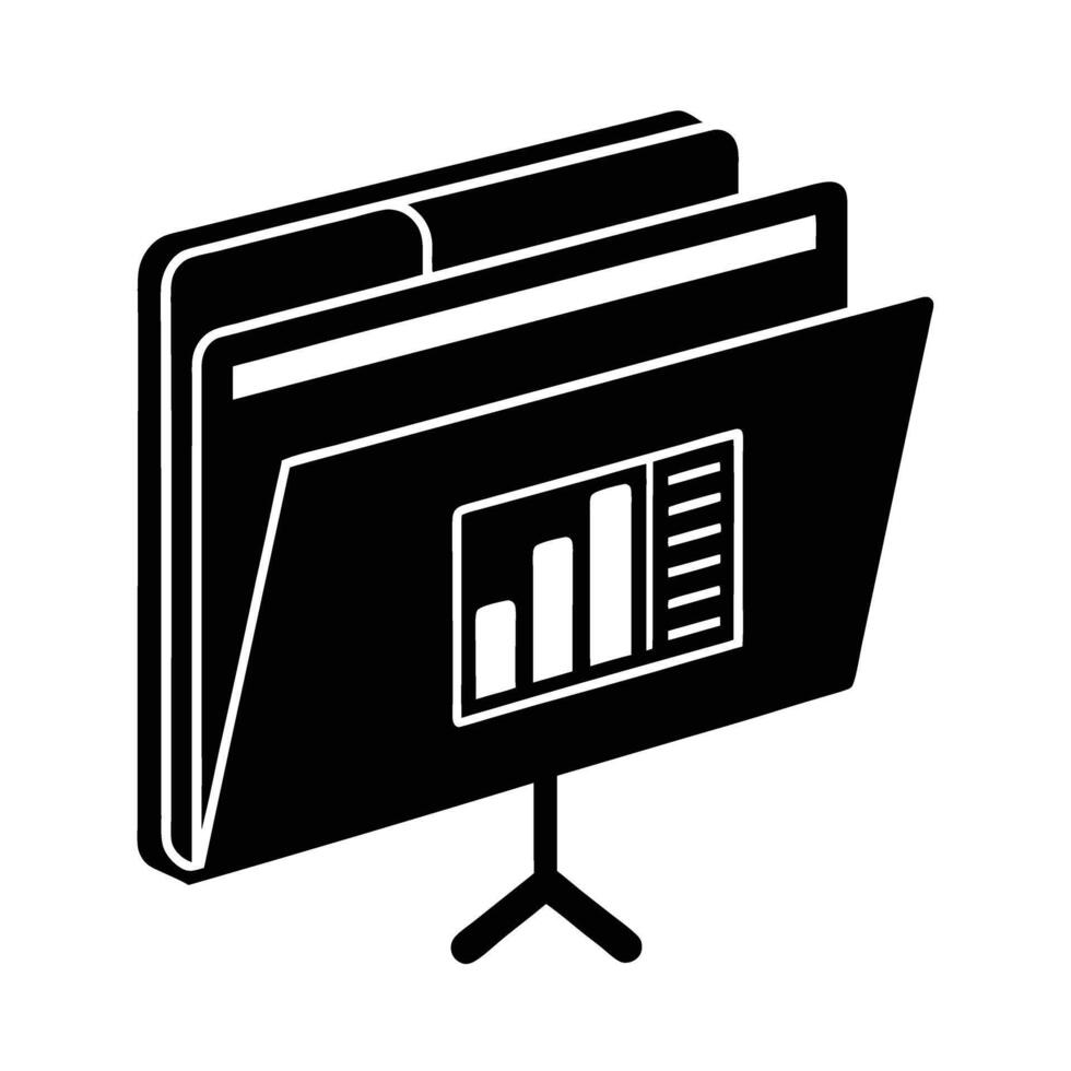 Document folder with presentation slides for organized business proposals vector