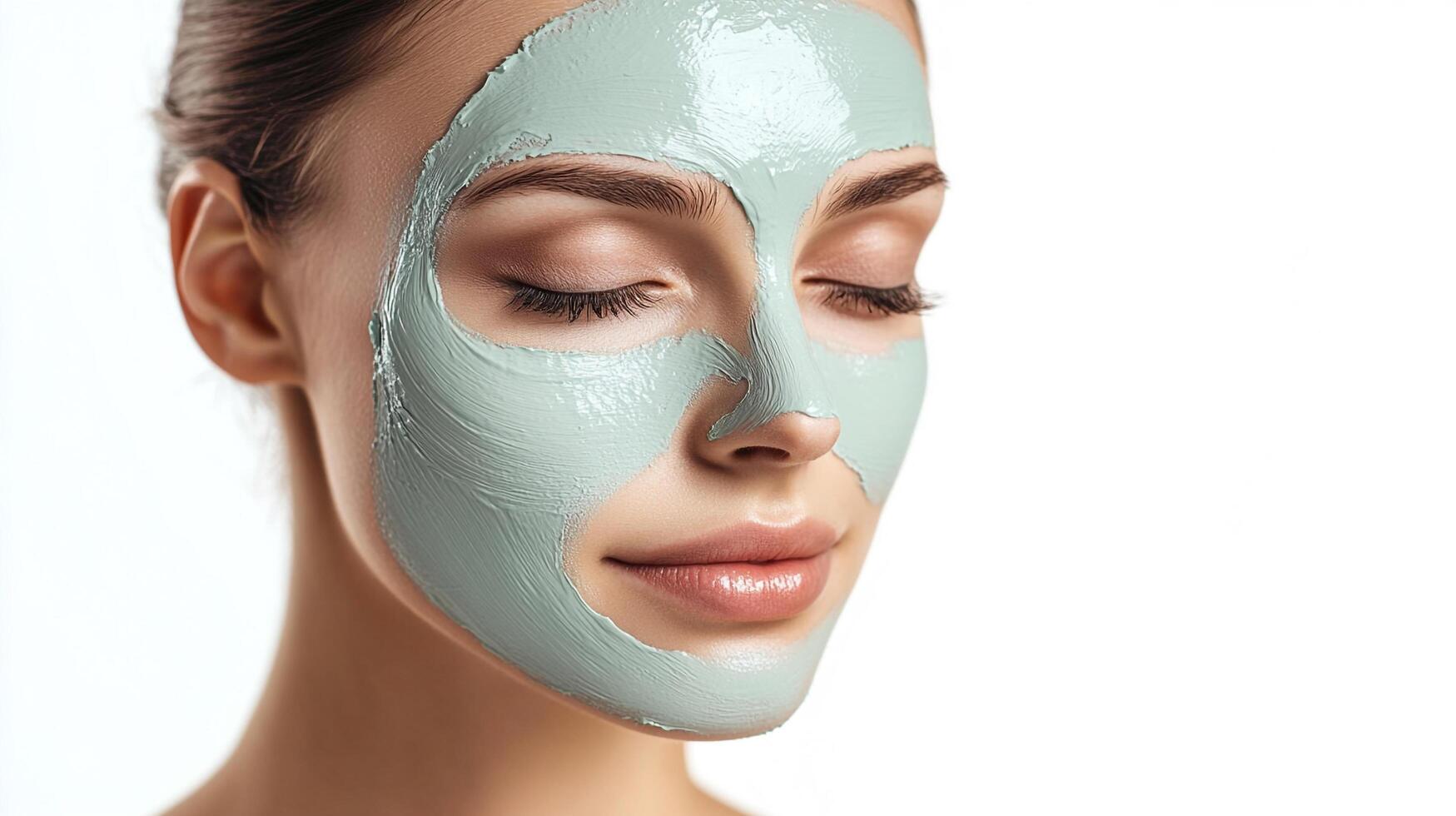 Woman with a rejuvenating face mask. A tranquil spa treatment for radiant skin. Experience the beauty of self-care. Relaxation. photo