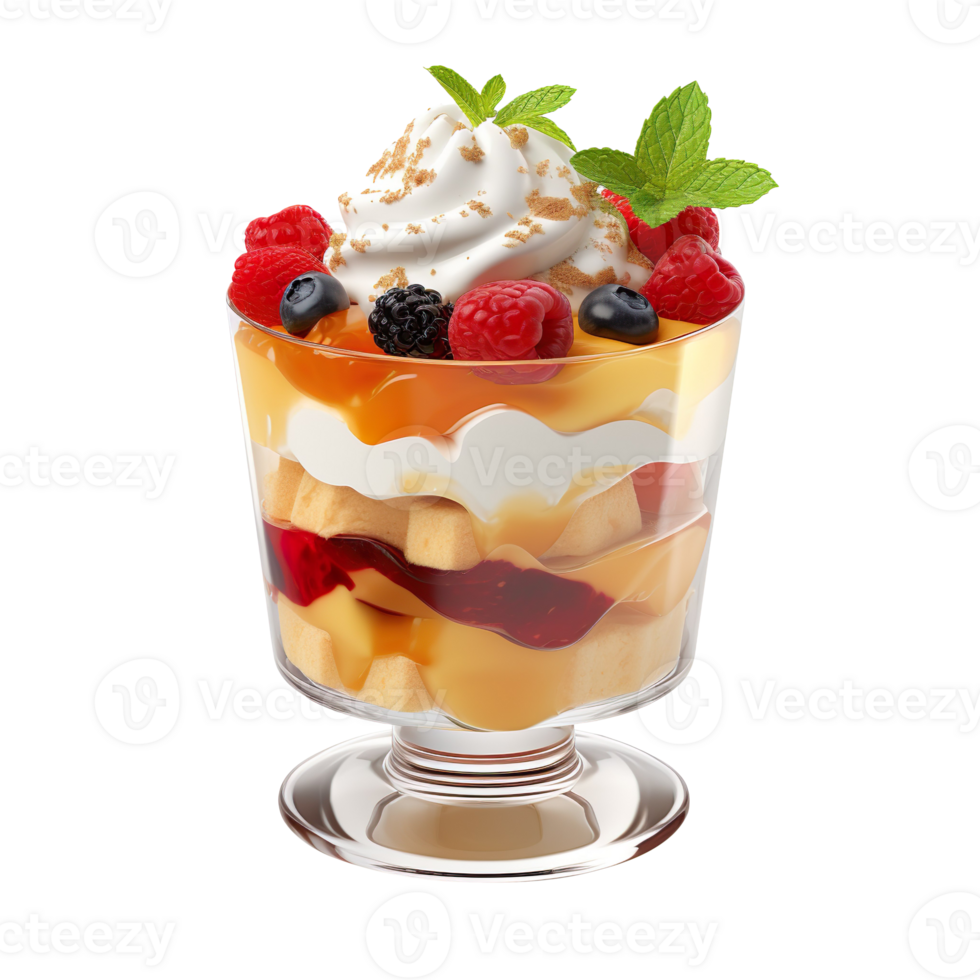 Dessert in glass isolated on transparent background png