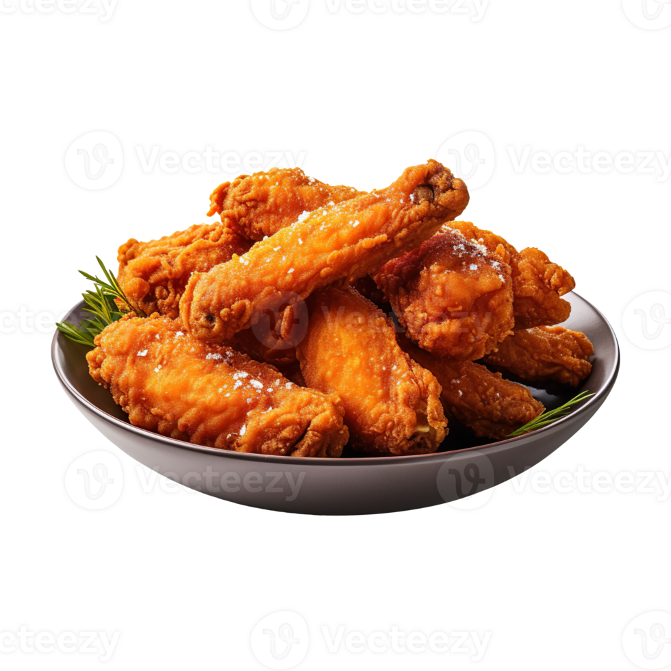 Deep fried chicken wings isolated on transparent background png