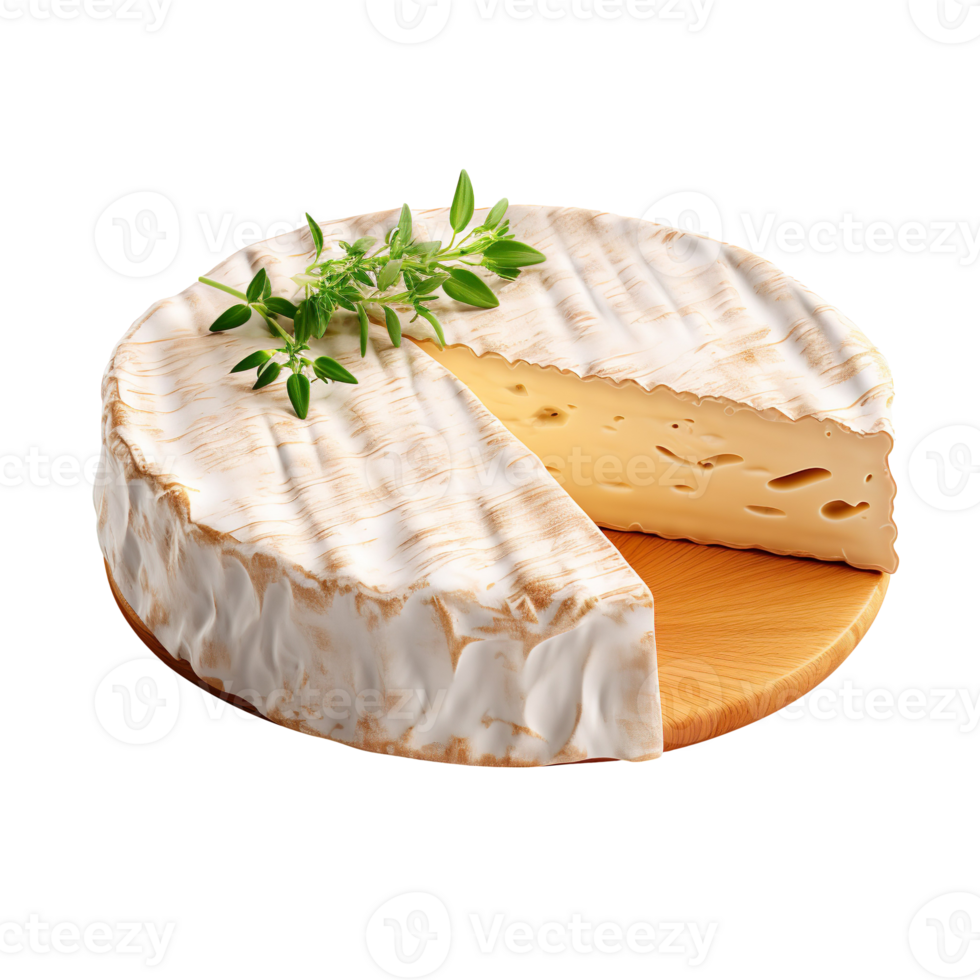 Delicious creamy camembert cheese isolated on transparent background png