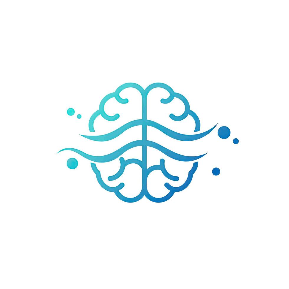 Brain wave logo design vector