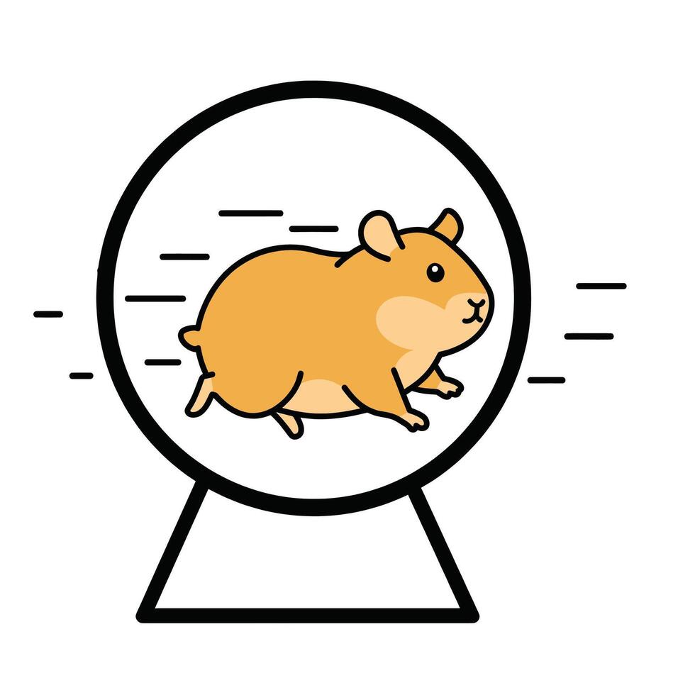 Hamster in a glass ball illustration vector