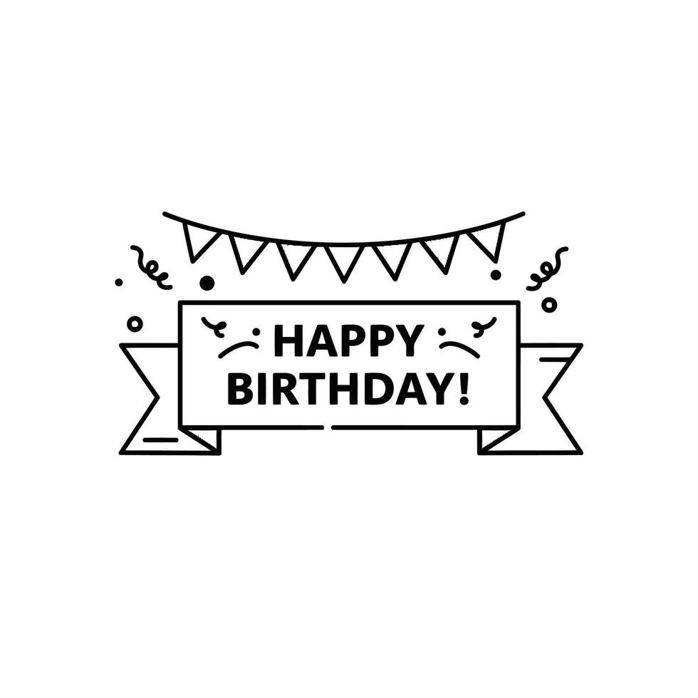 Happy birthday banner illustration on white background vector