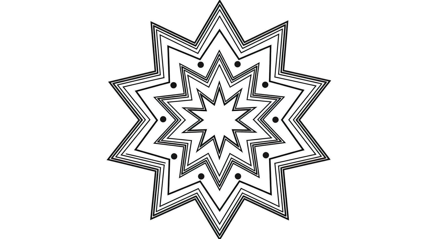 A star with a black and white design vector