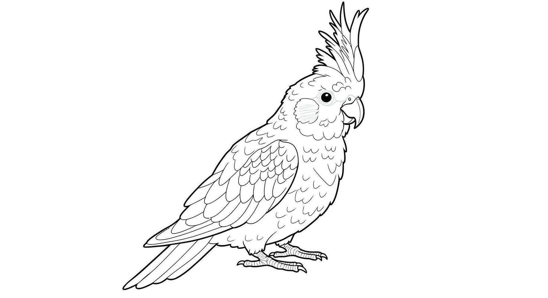 A Cockatoo coloring page for kids vector