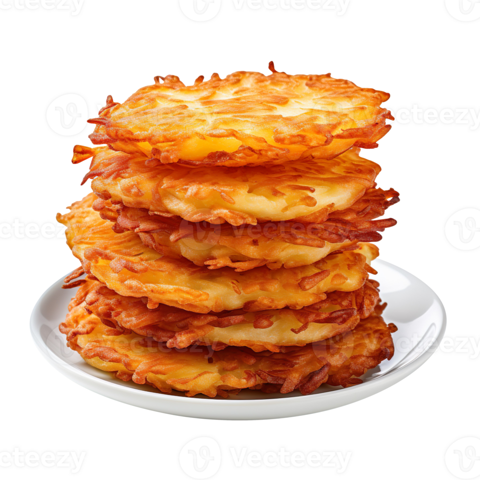 Fried Potato latkes isolated on transparent background png