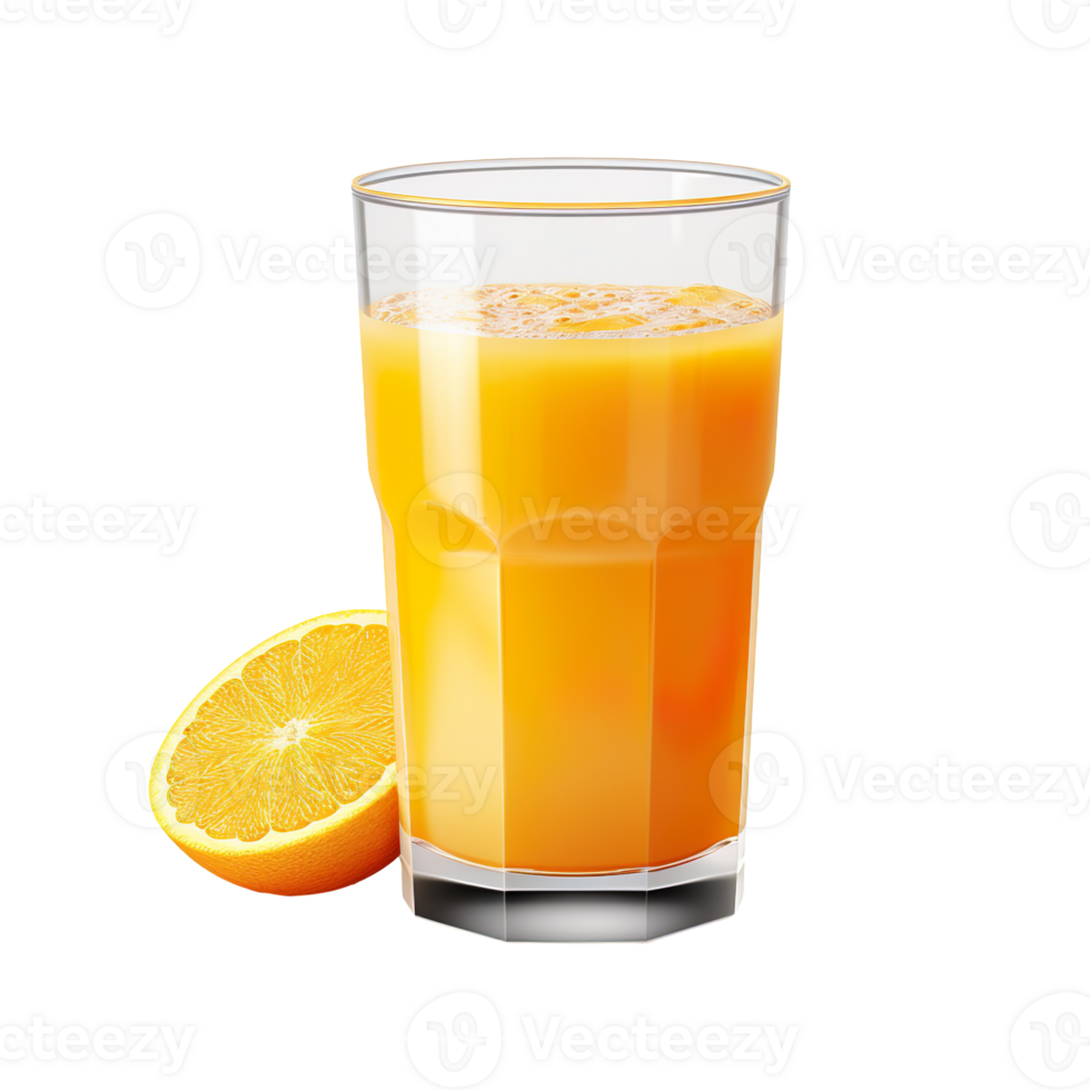 glass of orange juice isolated on transparent background png