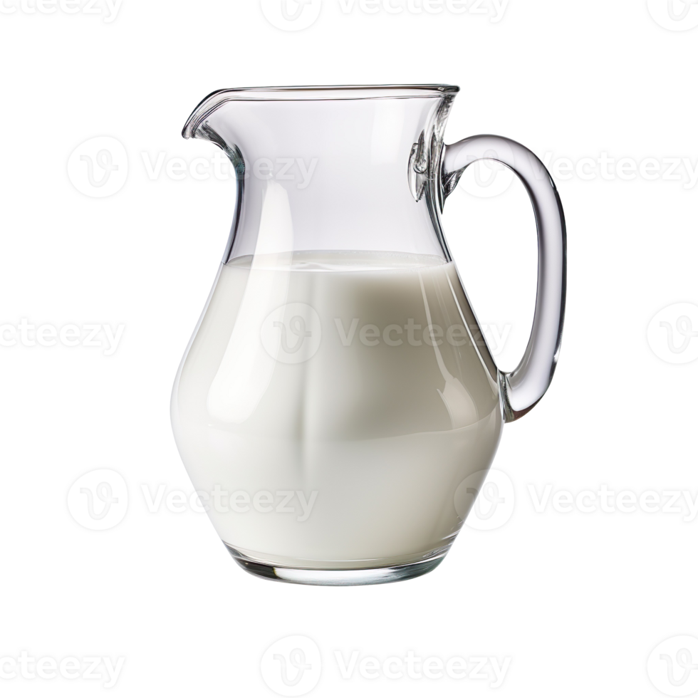 Glass jug of fresh milk isolated on transparent background png