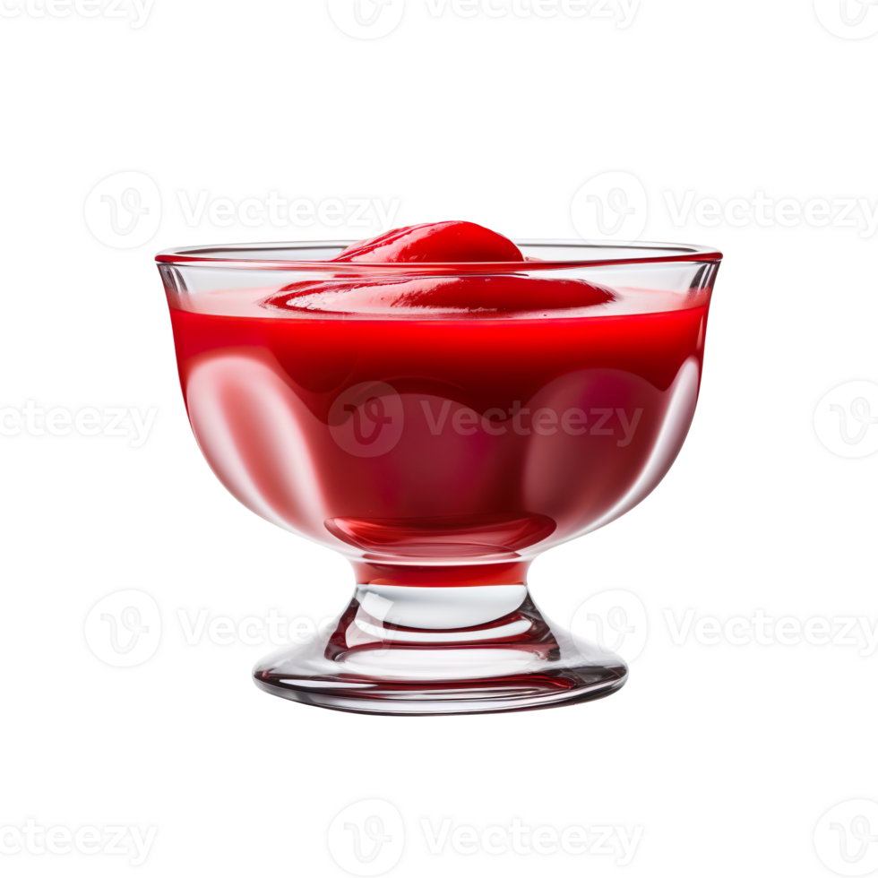 Glass bowl of ketchup isolated on transparent background png