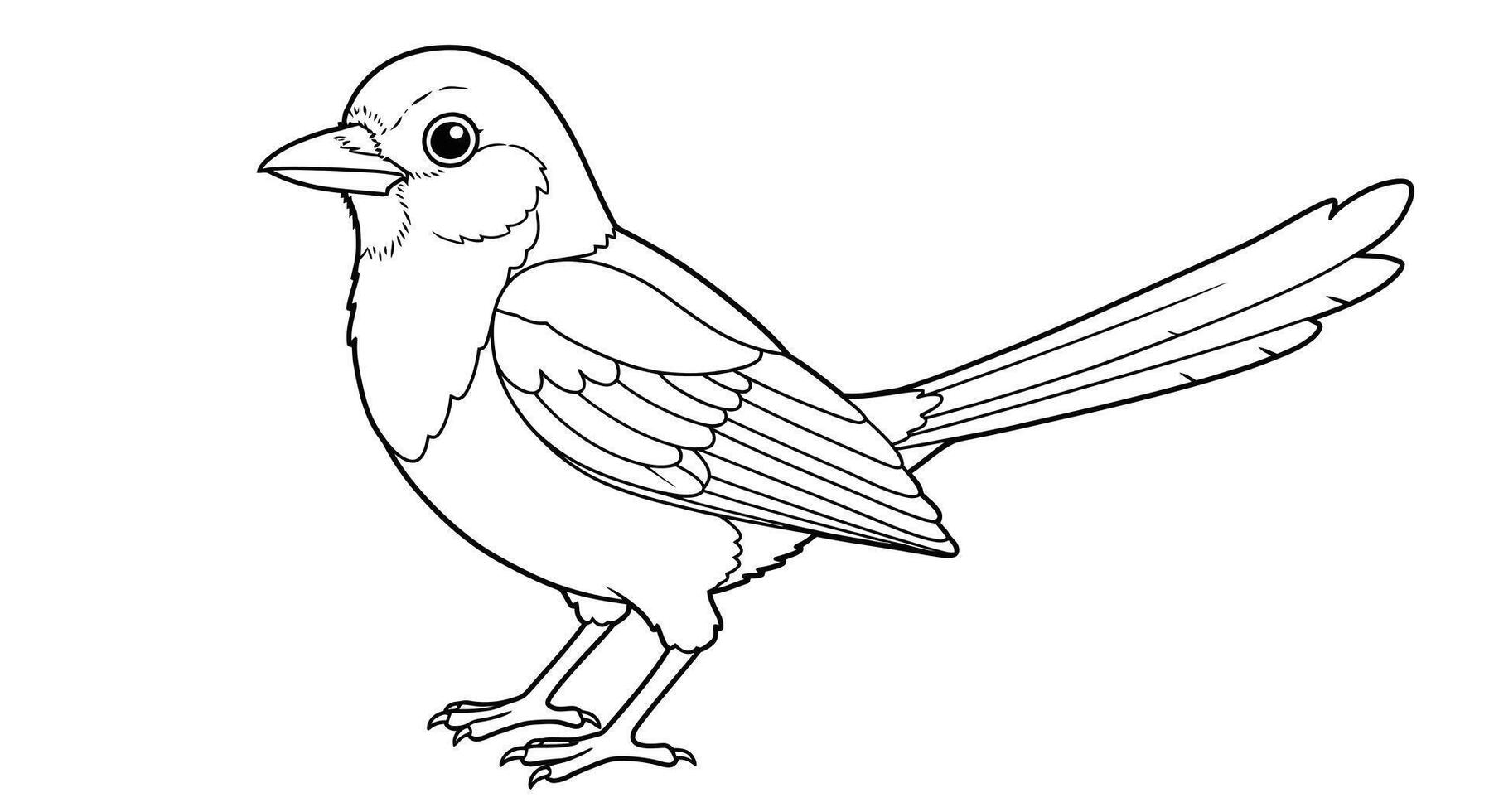 A Magpie Standing With a Curious Look and a Long Tail vector