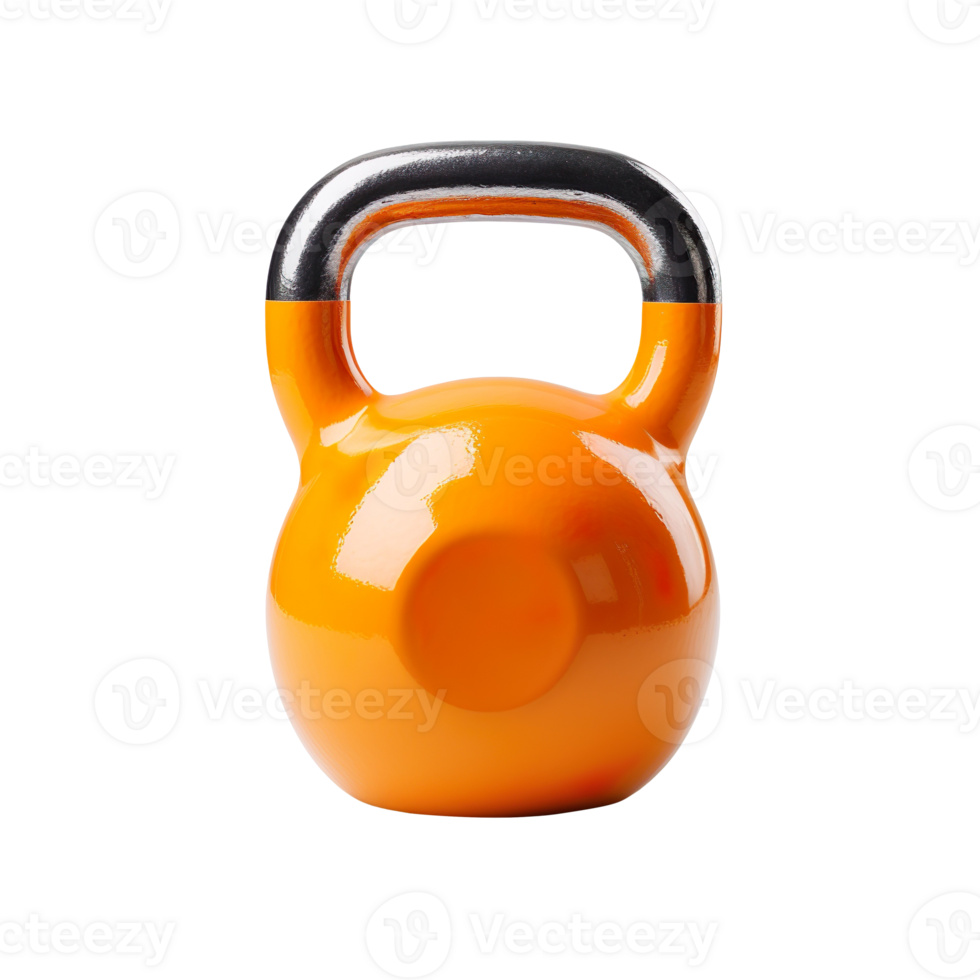 Orange kettlebell isolated on transparent background png