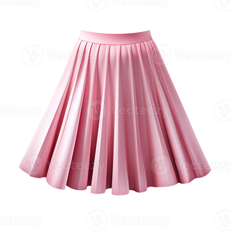 Pink pleated skirt isolated on transparent background png