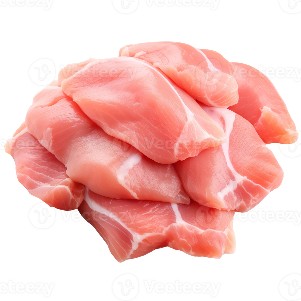 Raw chicken meat isolated on transparent background png
