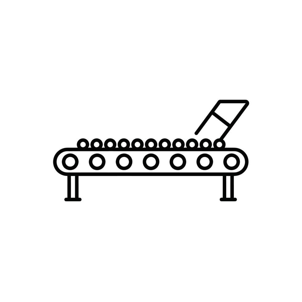 A line drawing of a conveyor belt vector