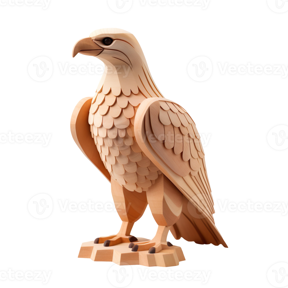 Tiny Wooden Toy Eagle isolated on transparent background png