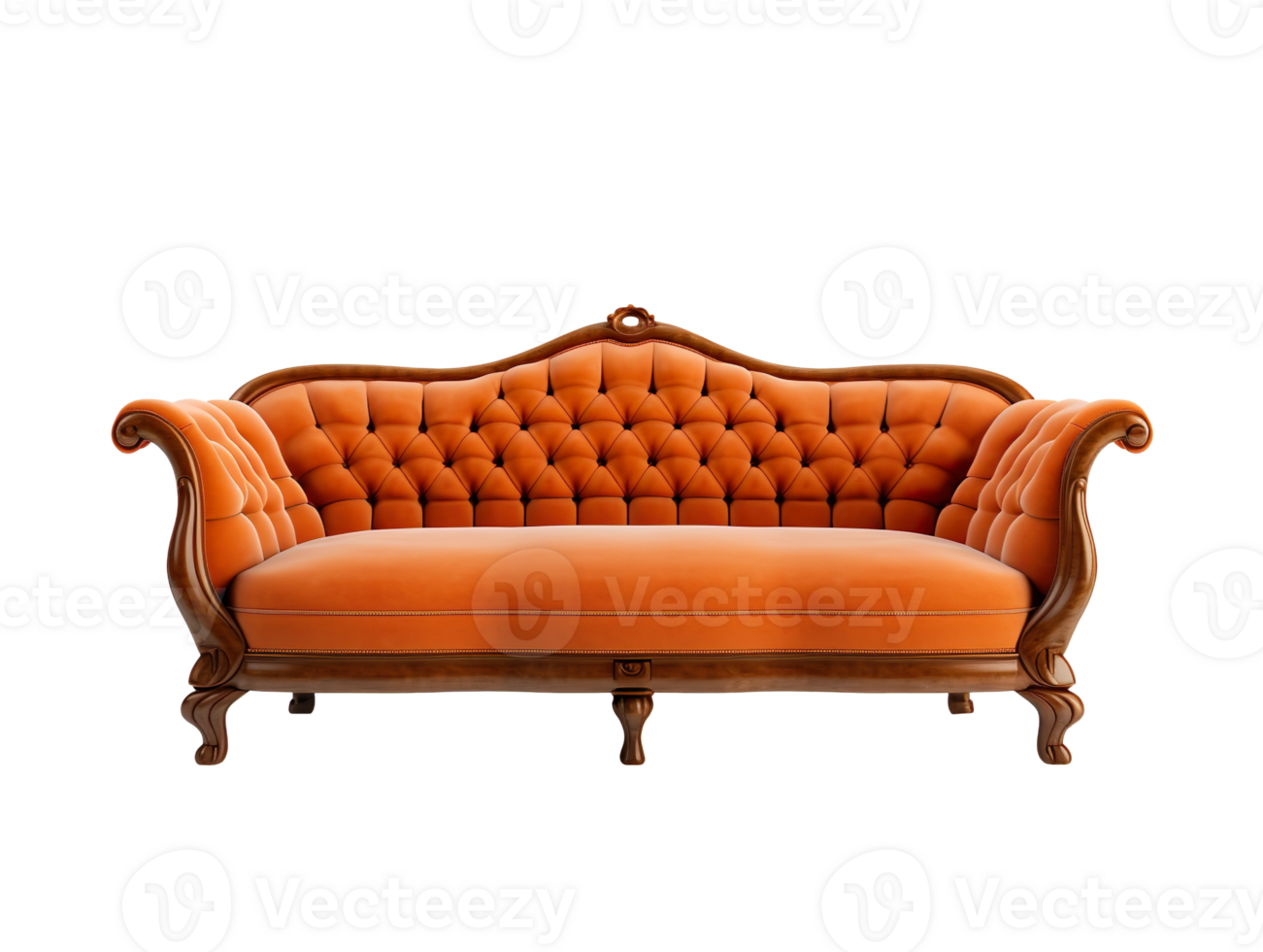 Vintage Elegant Sofa isolated on transparent background png
