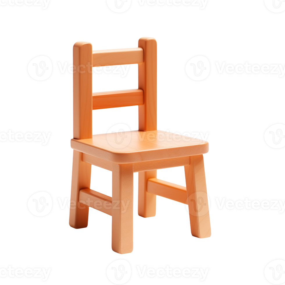Tiny Wooden Toy Chair isolated on transparent background png