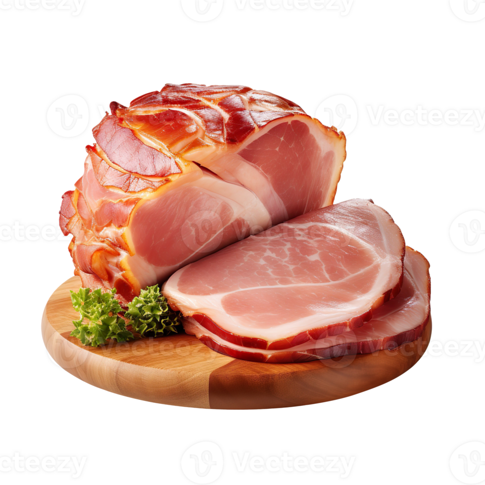 Smoked ham isolated on transparent background png