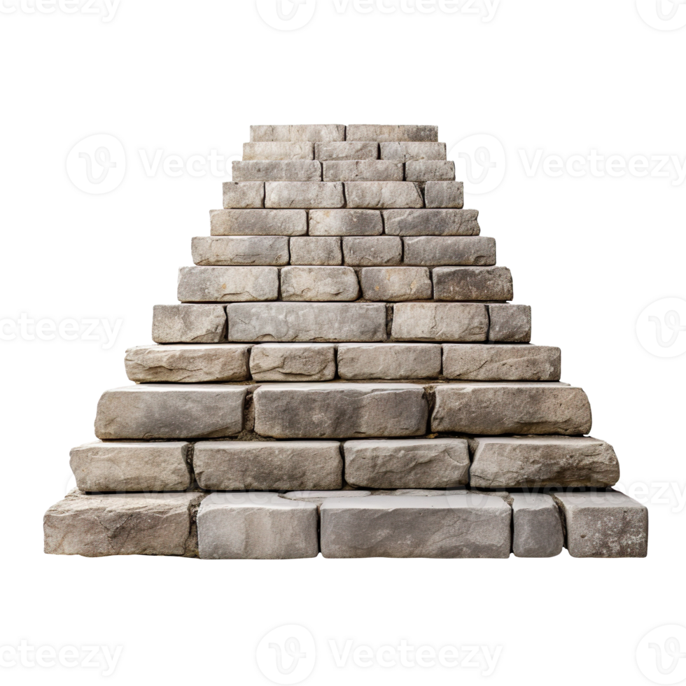 stairs made of large stone steps isolated on transparent background png