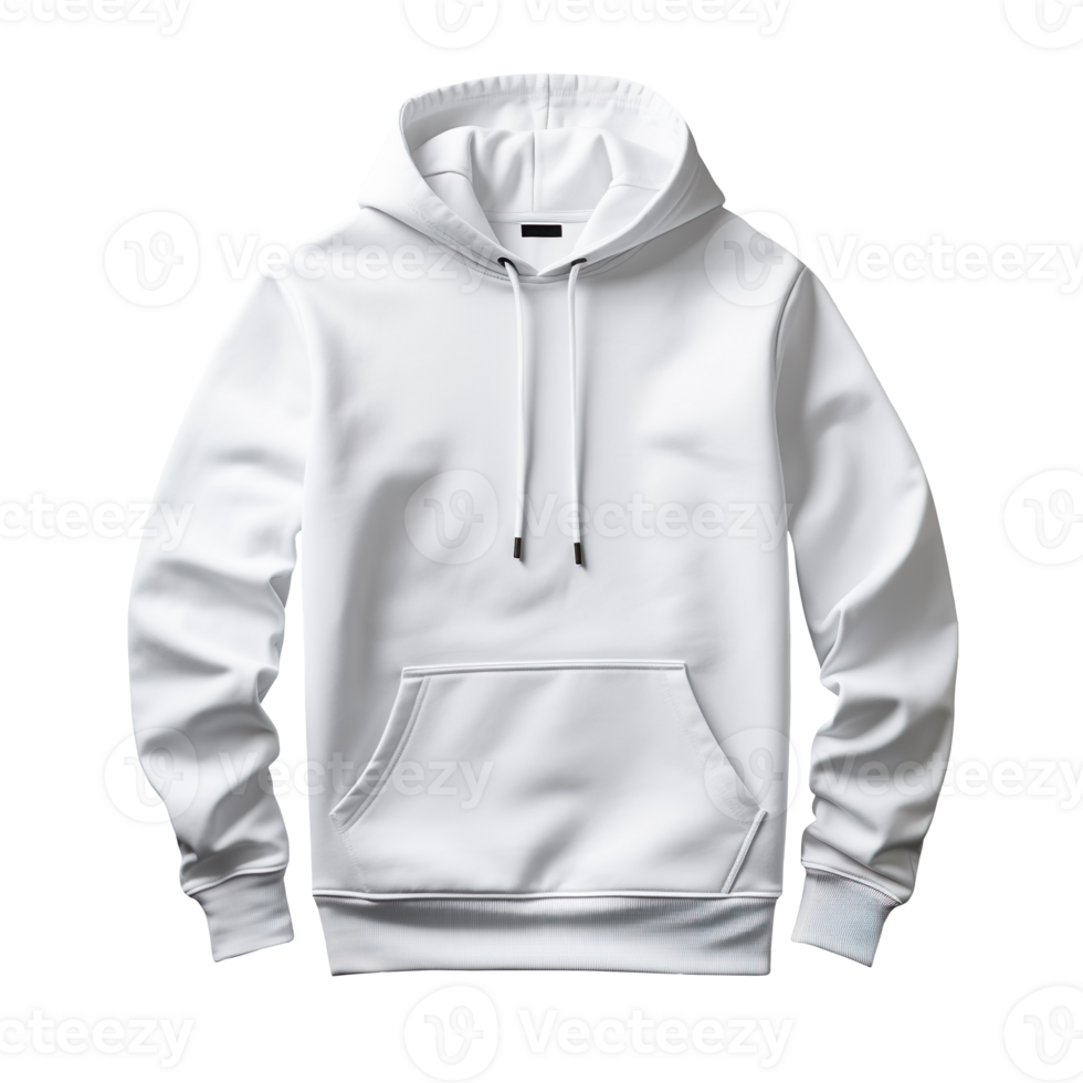 white hoodie front isolated on transparent background png