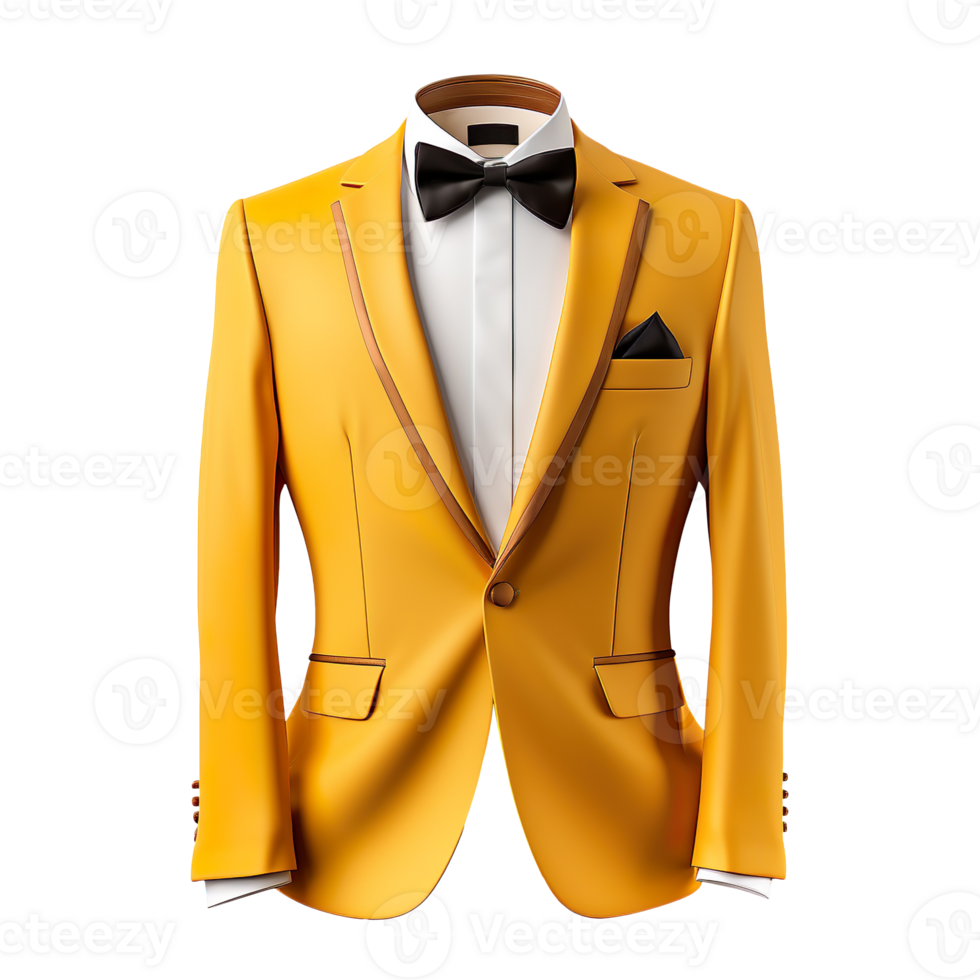 yellow tuxedo suit isolated on transparent background png
